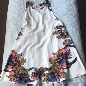 White floral mini dress